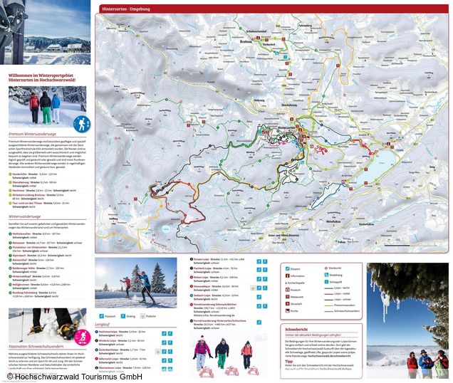 Plan des pistes de ski de fond Hinterzarten