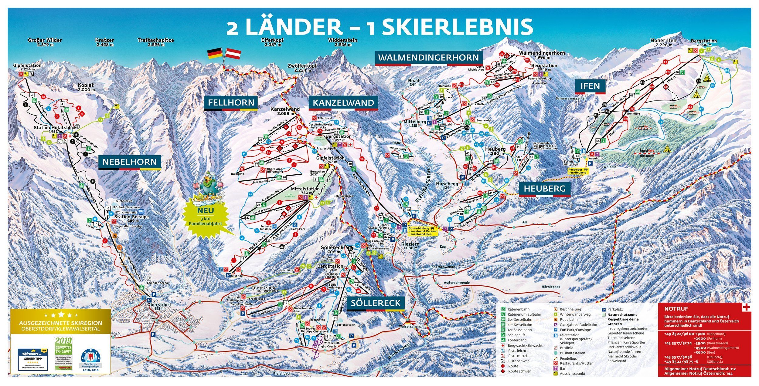 Skigebiet Oberstdorf Bewertung Ski Oberstdorf Kleinwalsertal Testbericht Pistenplan