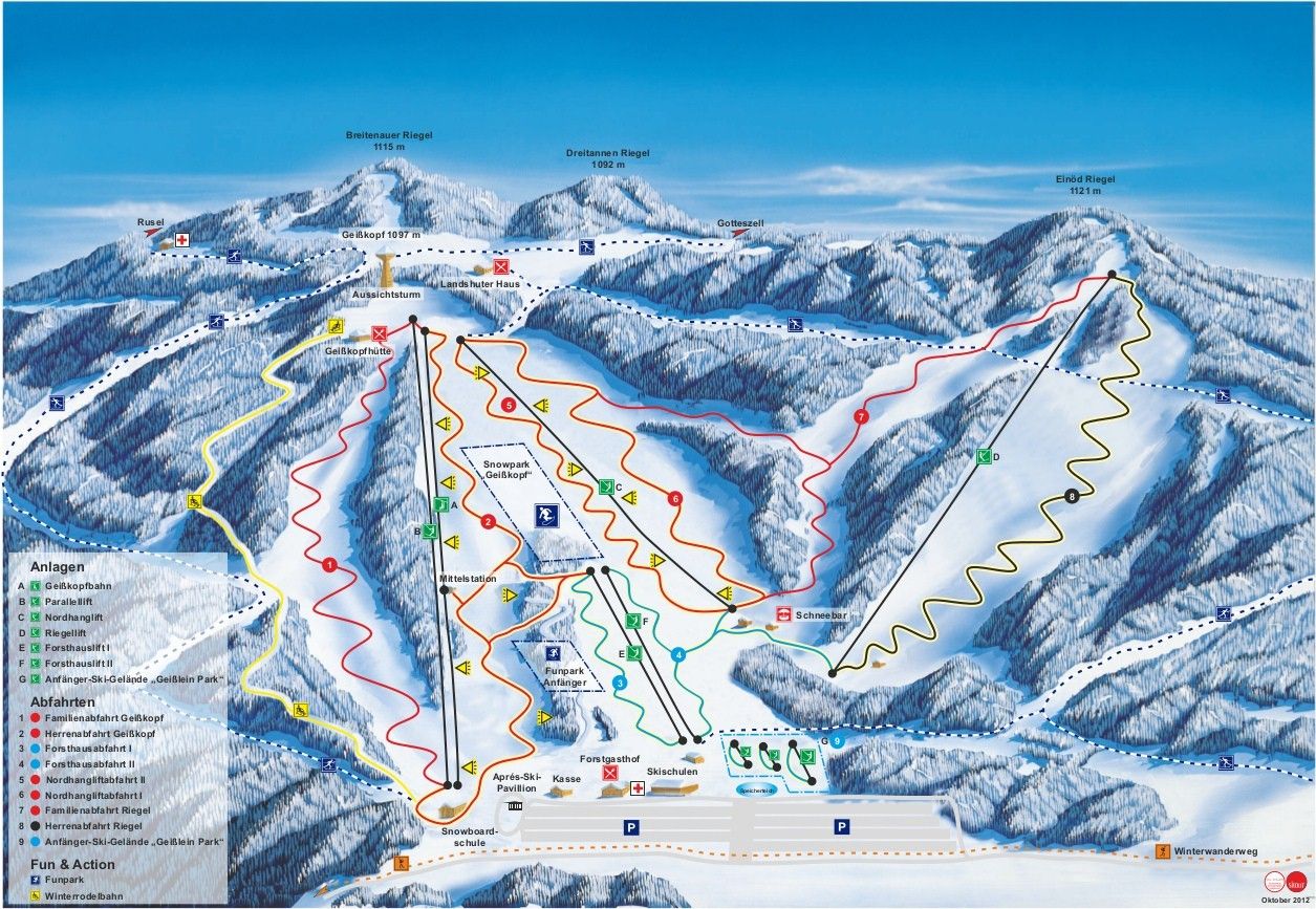Pistenplan / Karte Skigebiet Bischofsmais, 