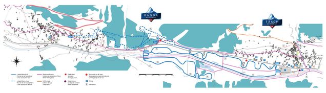 Plan des pistes de ski de fond Täsch (Zermatt)