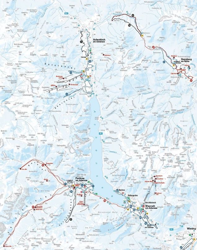 Plan des pistes de ski de fond Maurach