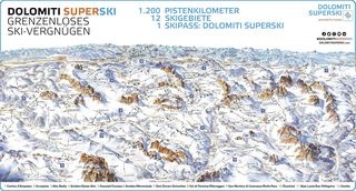 Mapa sjezdovek Dolomiti Superski