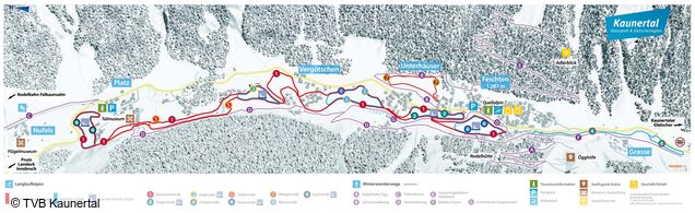 Plan des pistes de ski de fond Fendels