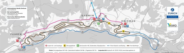 Plan des pistes de ski de fond Brienz