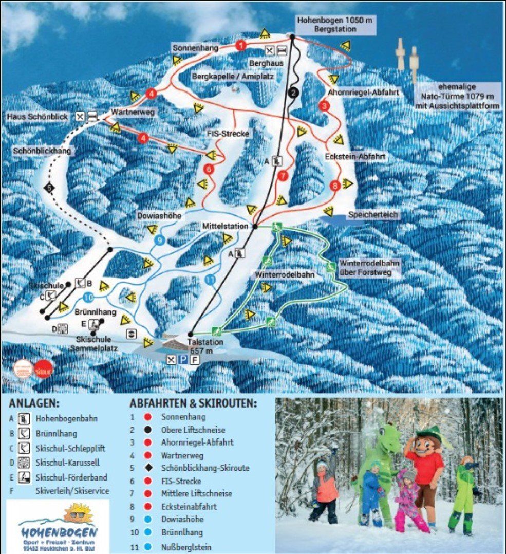 Pistenplan / Karte Skigebiet Warzenried, 