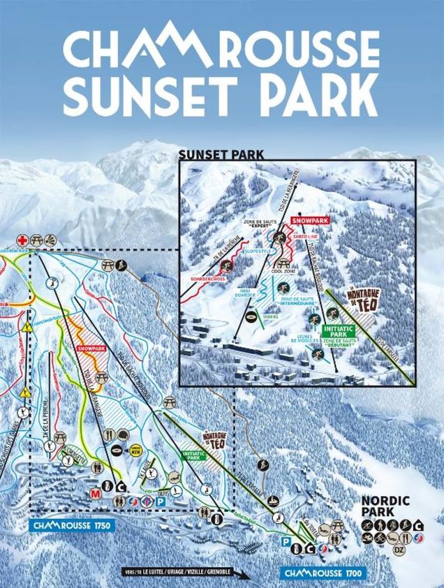 Mapa snowparku Chamrousse