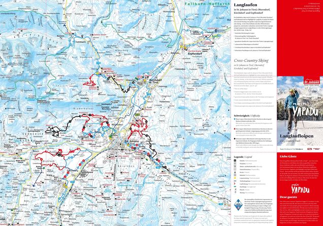 Plan des pistes de ski de fond St. Johann in Tirol