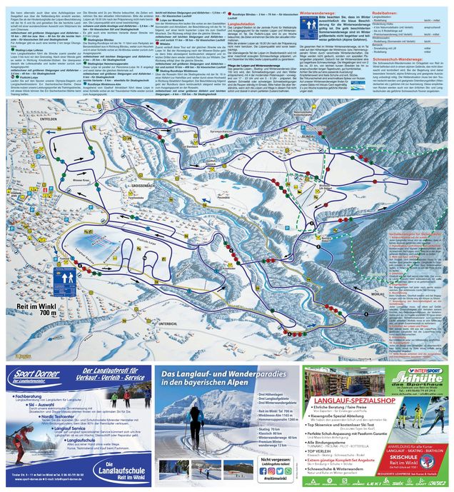 Mapa běžeckých stop Reit im Winkl