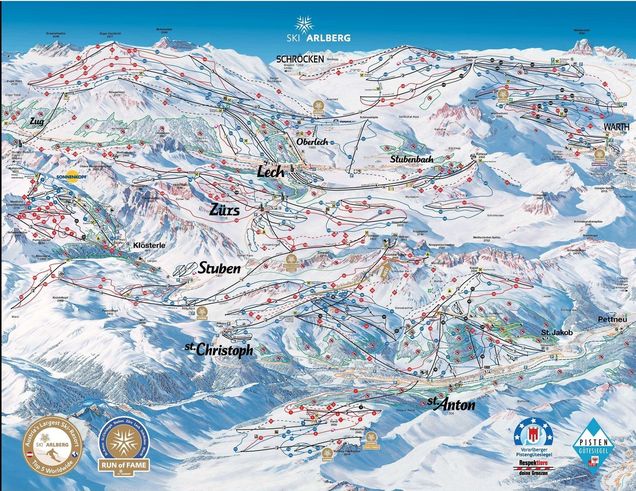 Piste map Arlberg