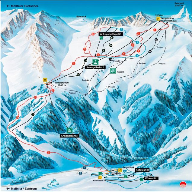 Plan des pistes Ankogel