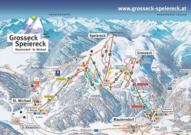 Pistenplan / Karte Skigebiet St. Michael im Lungau, Österreich