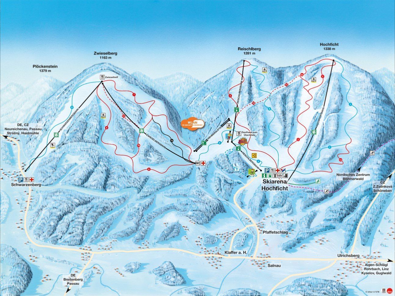 Pistenplan / Karte Skigebiet Klaffer am Hochficht, 