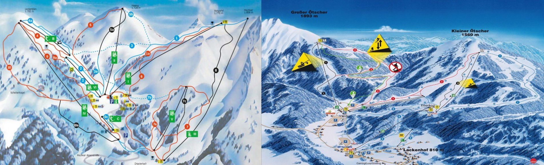 Pistenplan / Karte Skigebiet Göstling an der Ybbs, Österreich