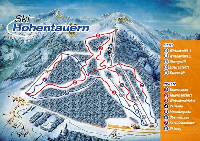 Piantina delle piste Hohentauern