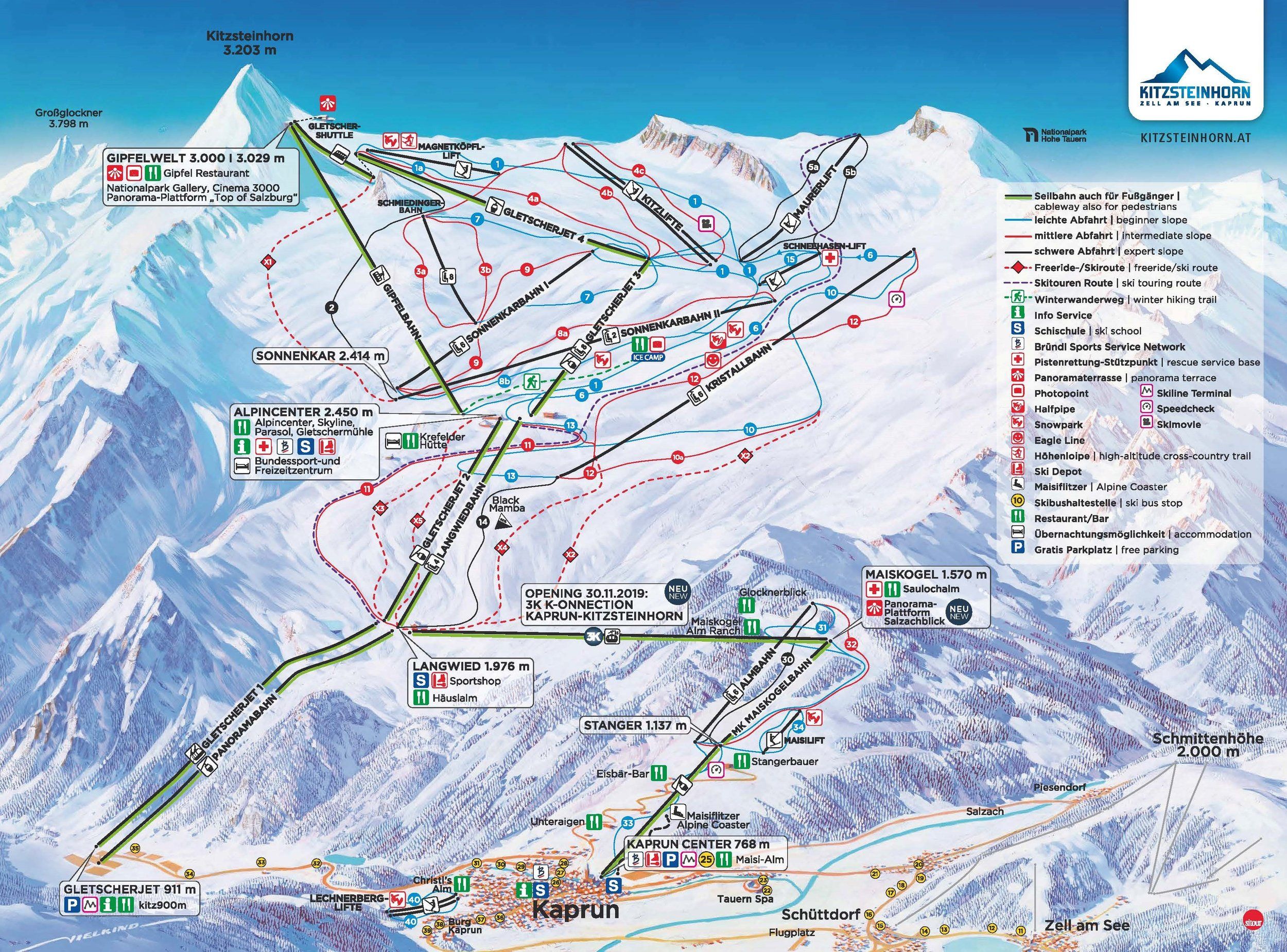 Pistenplan / Karte Skigebiet Bruck am Großglockner, Österreich