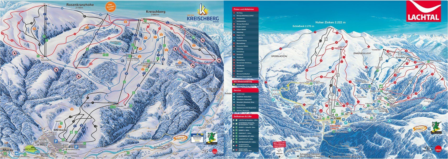 Pistenplan / Karte Skigebiet St. Lambrecht, 