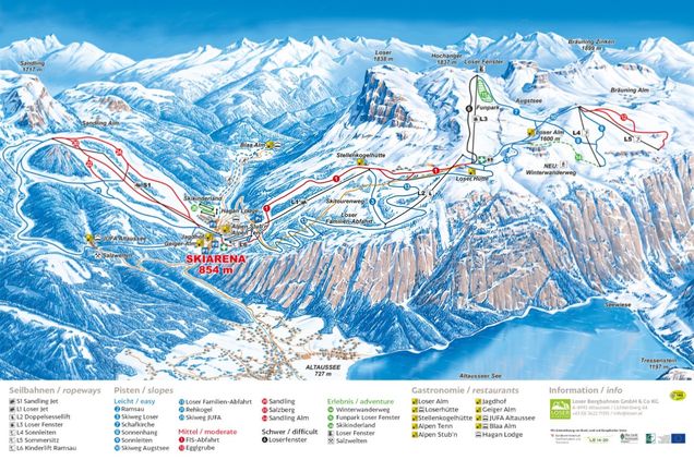 Pistenplan / Karte Skigebiet Altaussee, 
