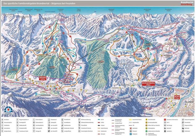 Piste map Brandnertal – Brand/​Bürserberg