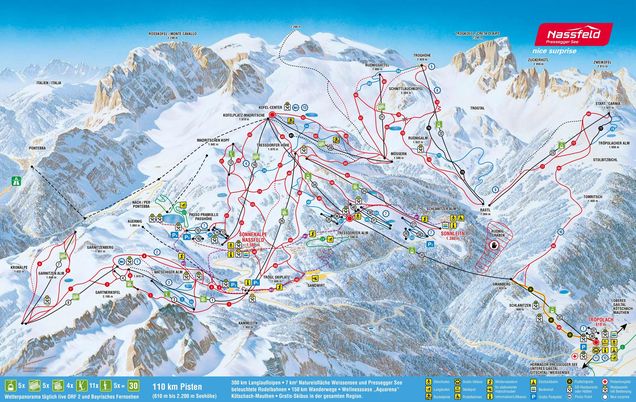 Pistenplan / Karte Skigebiet Kötschach-Mauthen, Österreich