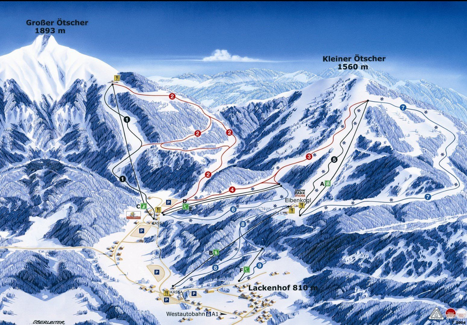 Pistenplan / Karte Skigebiet Lackenhof am Ötscher, Österreich