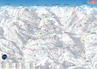 Planul pârtiilor Skicircus Saalbach Hinterglemm Leogang Fieberbrunn