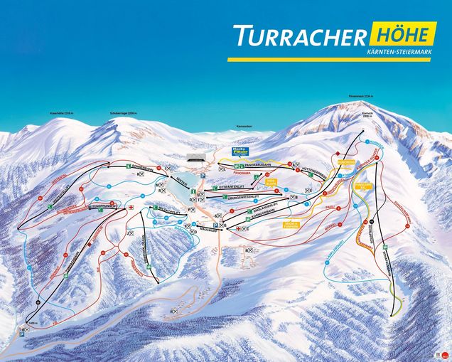 Piantina delle piste Turracher Höhe