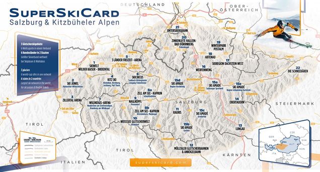 Hartă a pârtiilor Super Ski Card