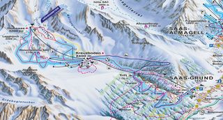 Mapa sjezdovek Hohsaas - Saas-Grund