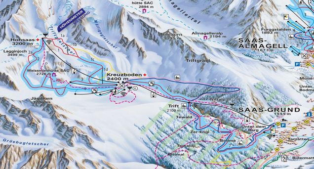 Piste map Hohsaas - Saas-Grund