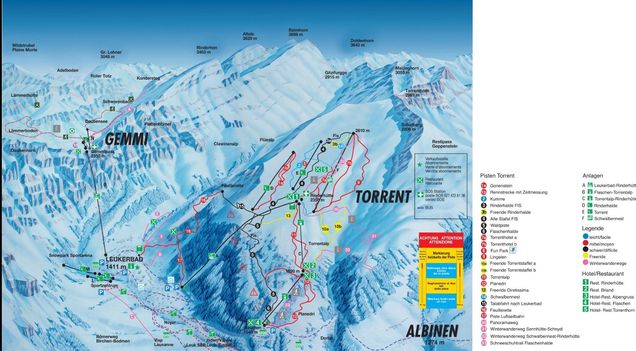 Plan des pistes Torrent - Loèche-les-Bains