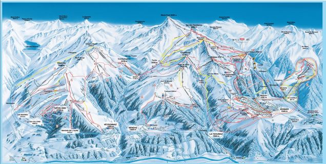 Plan des pistes 4 Vallées