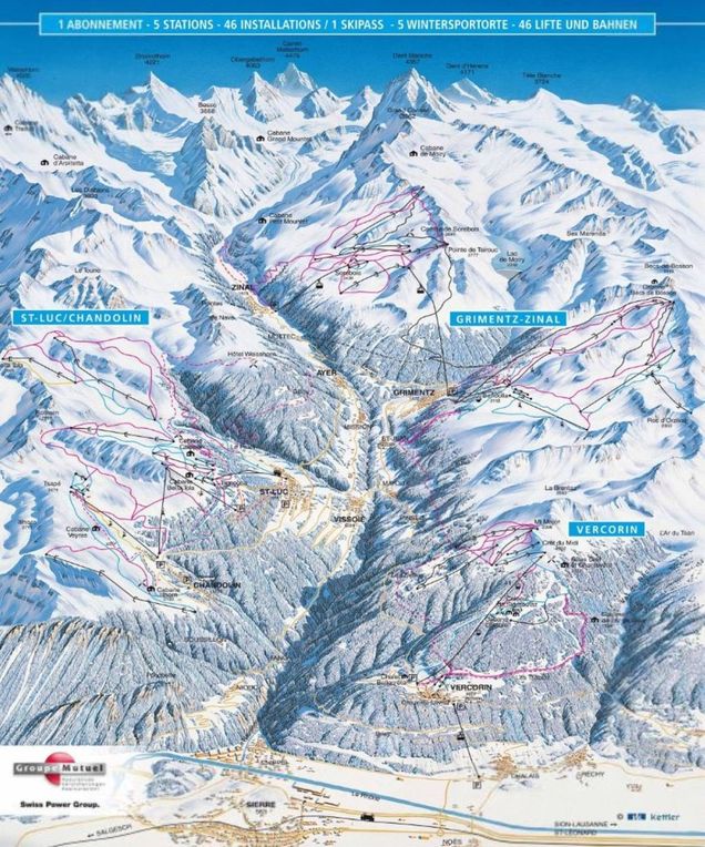 Piste map Val d'Anniviers