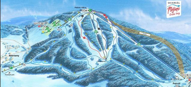 Plan des pistes Plessberg-Abertamy