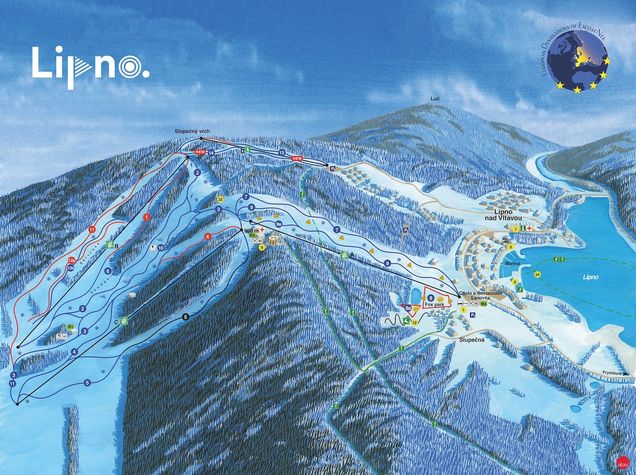 Pisteplan Skiareal Lipno