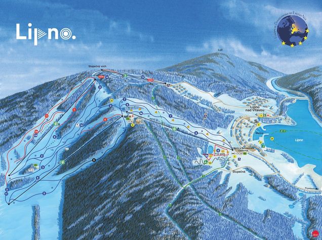 Piste map Skiareal Lipno