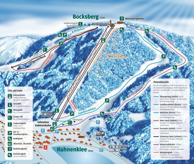 Piantina delle piste Bocksberg