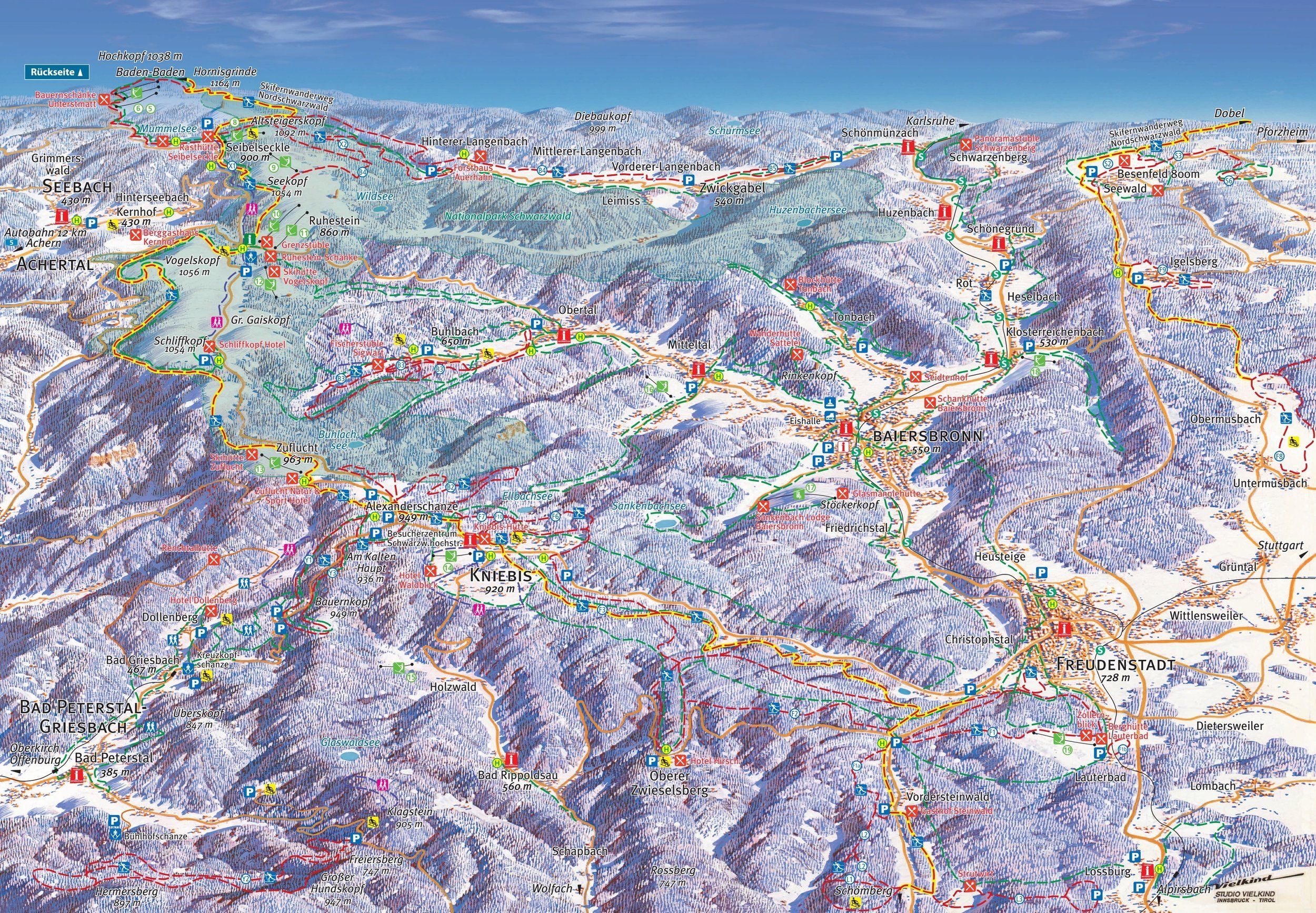 Pistenplan / Karte Skigebiet Oberharmersbach, 