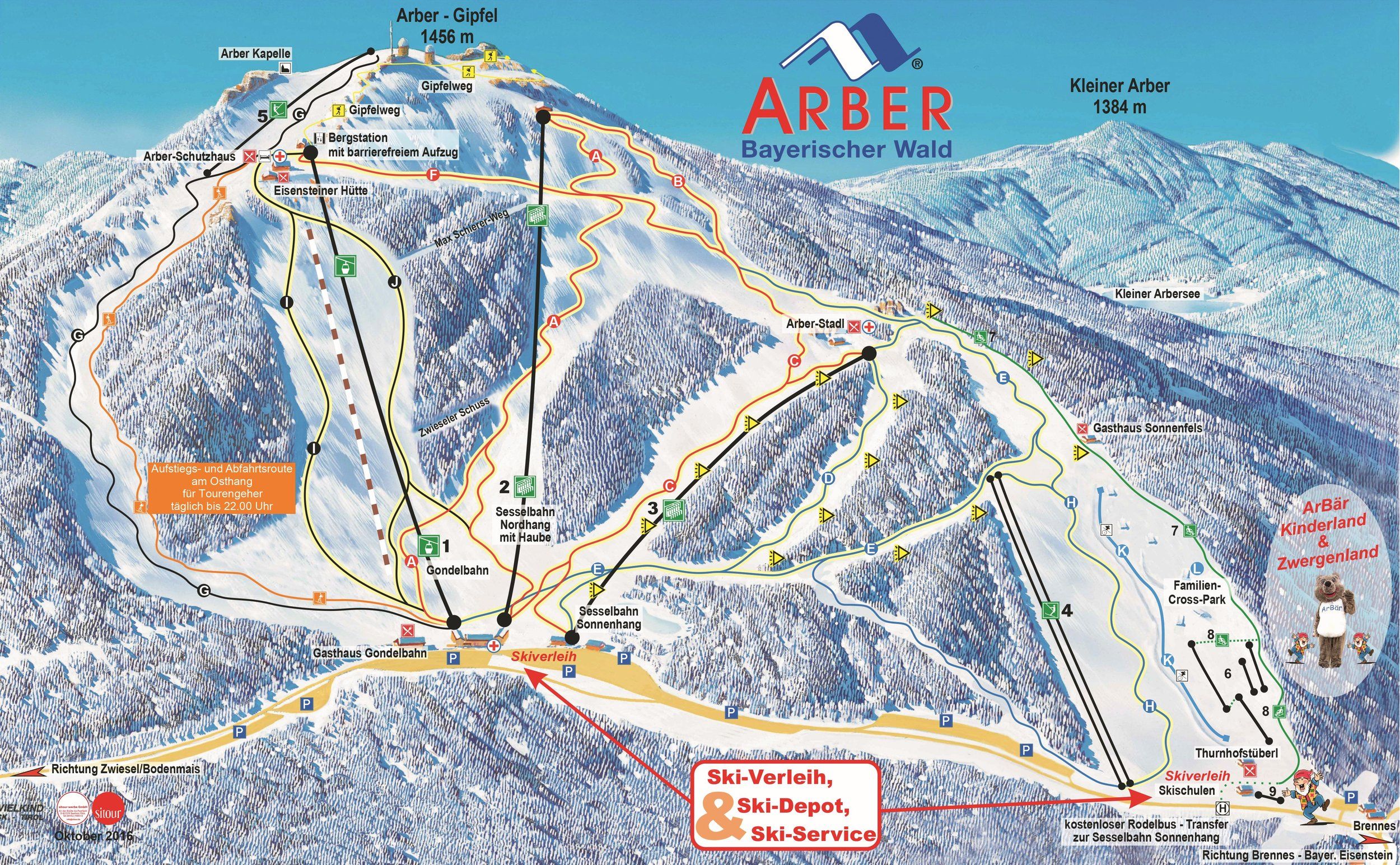Pistenplan / Karte Skigebiet Lohberg, 
