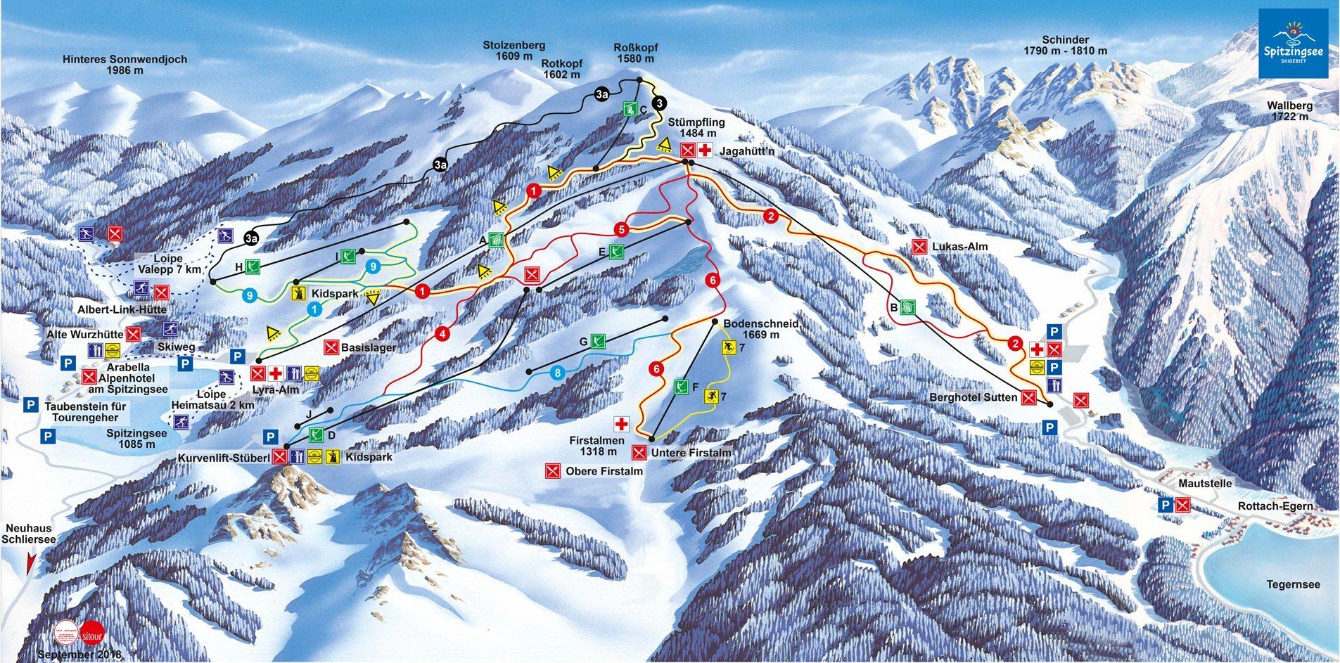 Pistenplan / Karte Skigebiet Miesbach, 