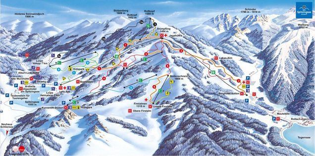 Plan des pistes Spitzingsee-Tegernsee