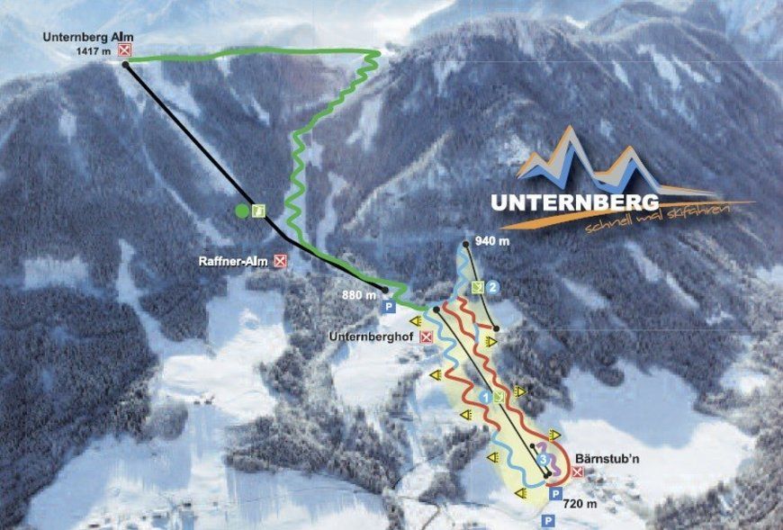 Pistenplan / Karte Skigebiet Inzell (Chiemgau), 