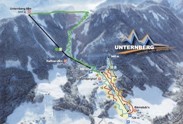 Pistenplan / Karte Skigebiet Ruhpolding, Deutschland