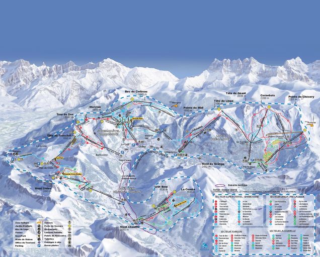 Pistenplan / Karte Skigebiet Châtel, Frankreich
