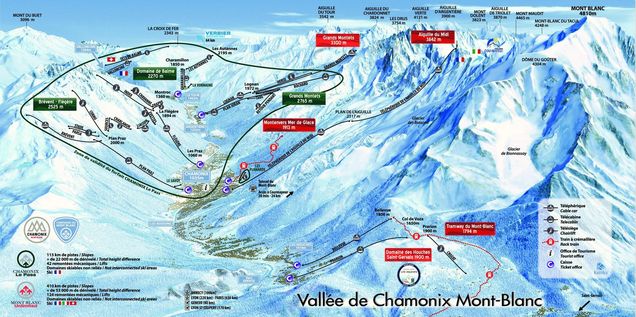 Plan des pistes Chamonix