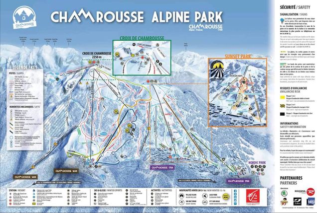 Pistenplan / Karte Skigebiet Chamrousse, Frankreich