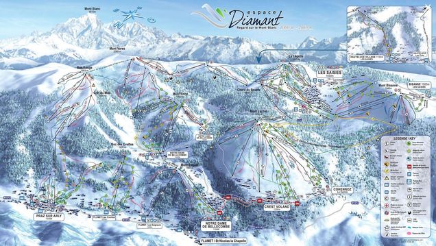 Piantina delle piste Espace Diamant