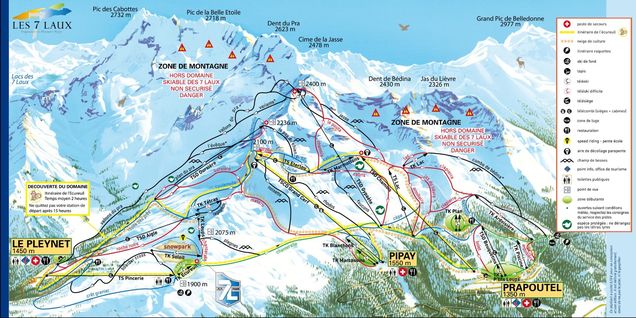 Plan des pistes Les 7 Laux