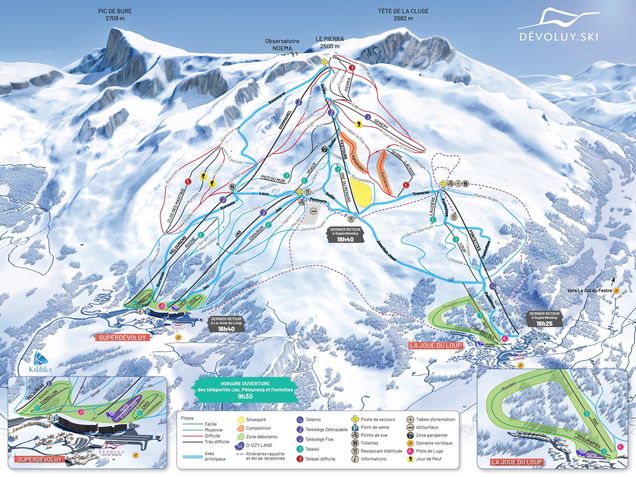 Pistenplan / Karte Skigebiet La Joue du Loup, 
