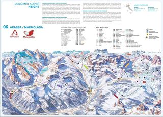 Pistekaart Skigebiet Arabba-Marmolada