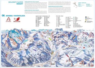 Mappa delle piste Area sci Arabba-Marmolada